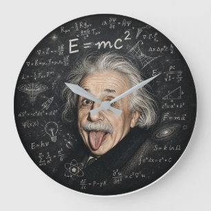 Albert Einstein Wall Clock   Physics & Science Cha