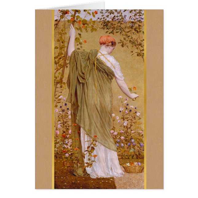 Albert Moore Garden Woman collecting flowers Card (Front)