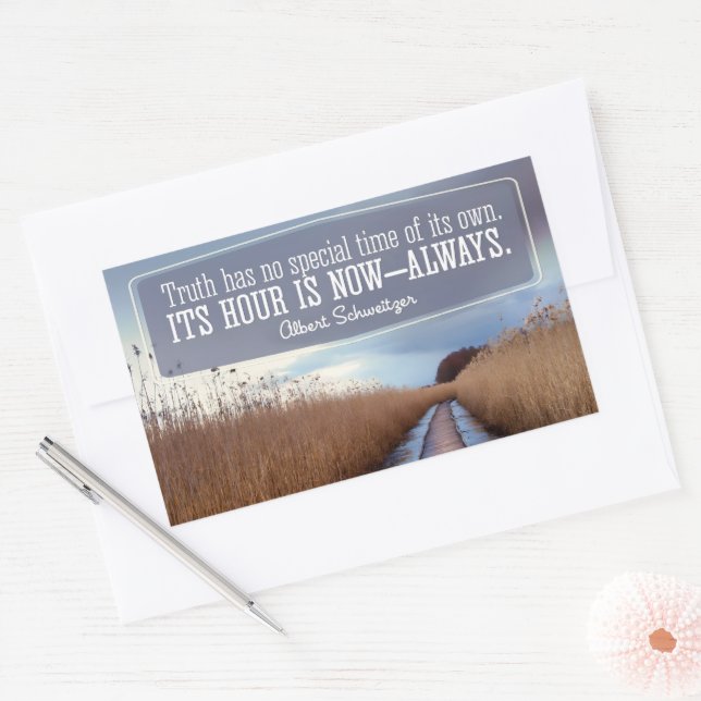 Albert Schweitzer Inspirational Quote "Truth" Sticker (Envelope)