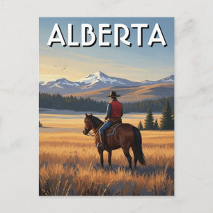 Alberta Canada Horseback Riding Postcard