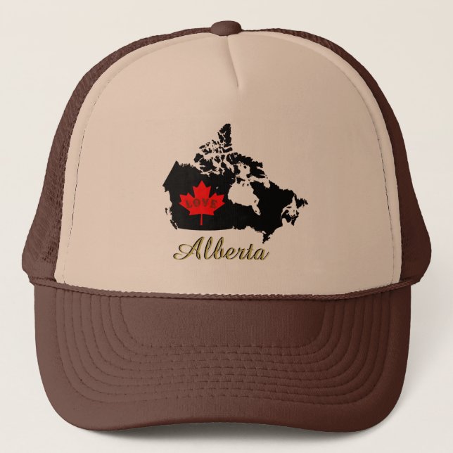Alberta Customizable Love Province Canada hat (Front)