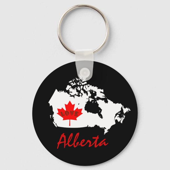 Alberta Customize Love Canada province Keychain (Front)
