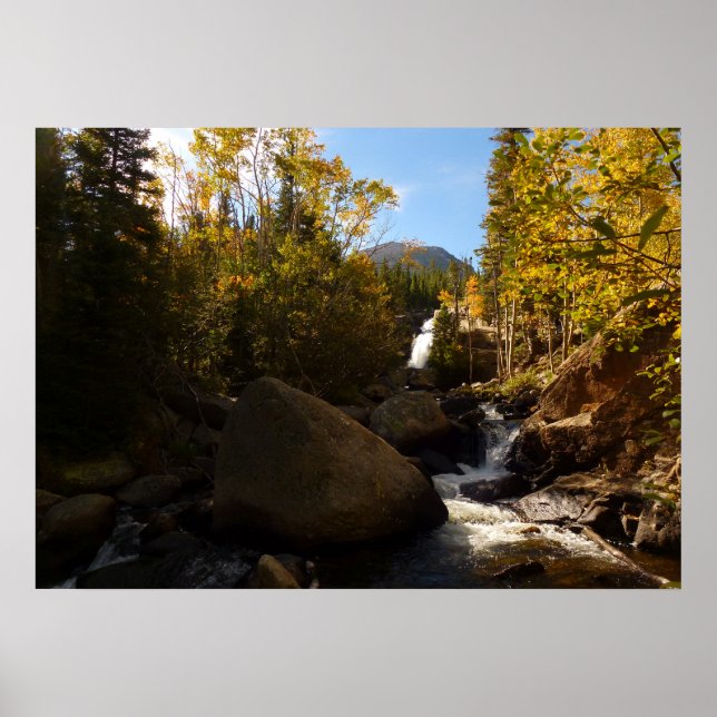Alberta Falls in Autumn at Rocky Mountains Poster (Front)