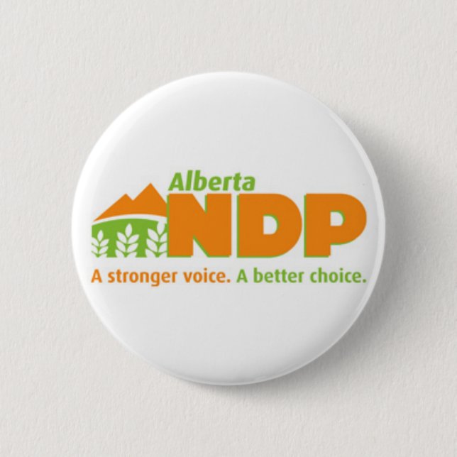 Alberta NDP A Stronger Voice A Better Choice Logo 2 Inch Round Button (Front)