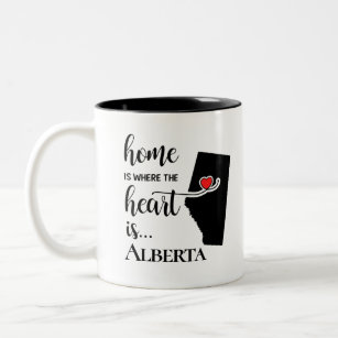 Alberta Province Home is Where Heart is Two-Tone Coffee Mug