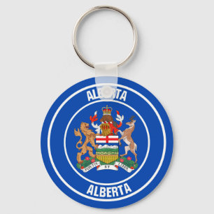 Alberta  Round Emblem Keychain