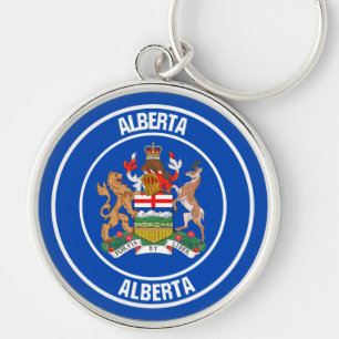 Alberta  Round Emblem Keychain