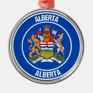 Alberta Round Emblem Metal Ornament