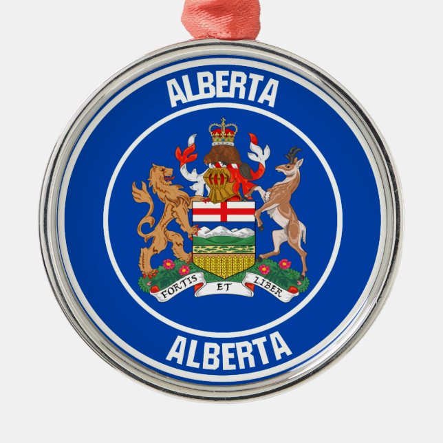 Alberta  Round Emblem Metal Ornament (Front)