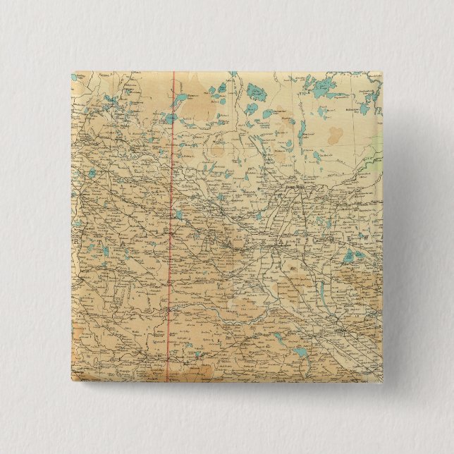 Alberta & Saskatchewan 2 Inch Square Button (Front)