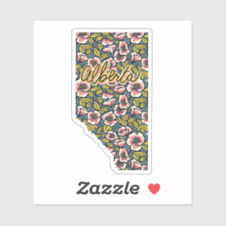 Alberta Sticker with Wild Rose Floral Pattern