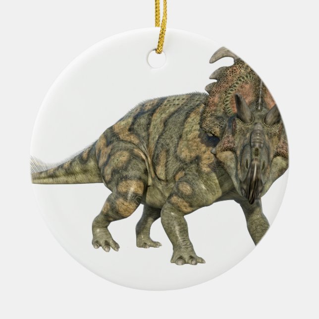Albertaceratops Dinosaur Looking to the Front Ceramic Ornament (Front)
