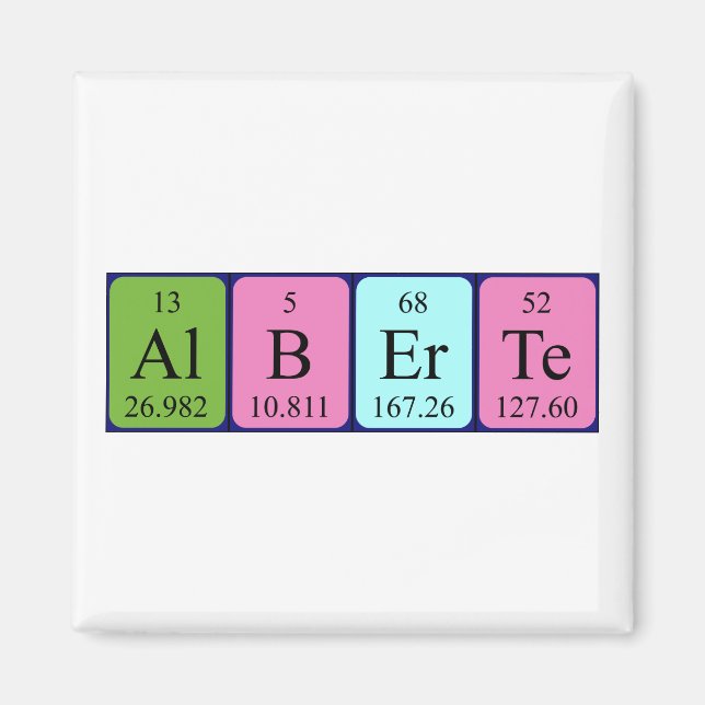 Alberte periodic table name magnet (Front)