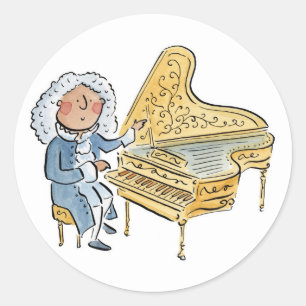Alberti Bass Baroque Harpsichord Classic Round Sticker