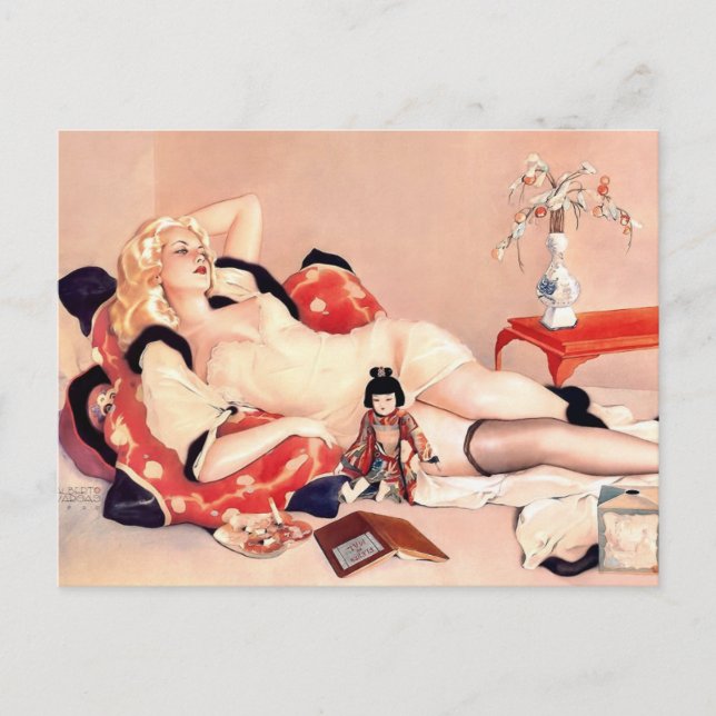Alberto Vargas Vintage Pin up Postcard (Front)