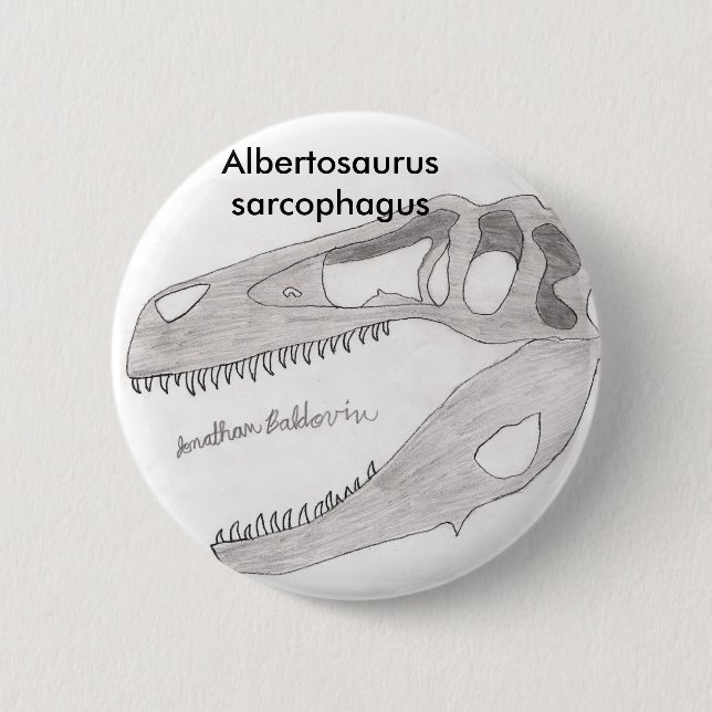 Albertosaurus sarcophagus 2 inch round button (Front)
