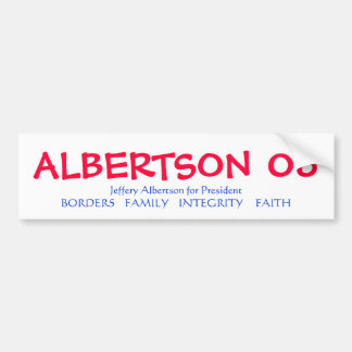 ALBERTSON for President Bumper Sticker