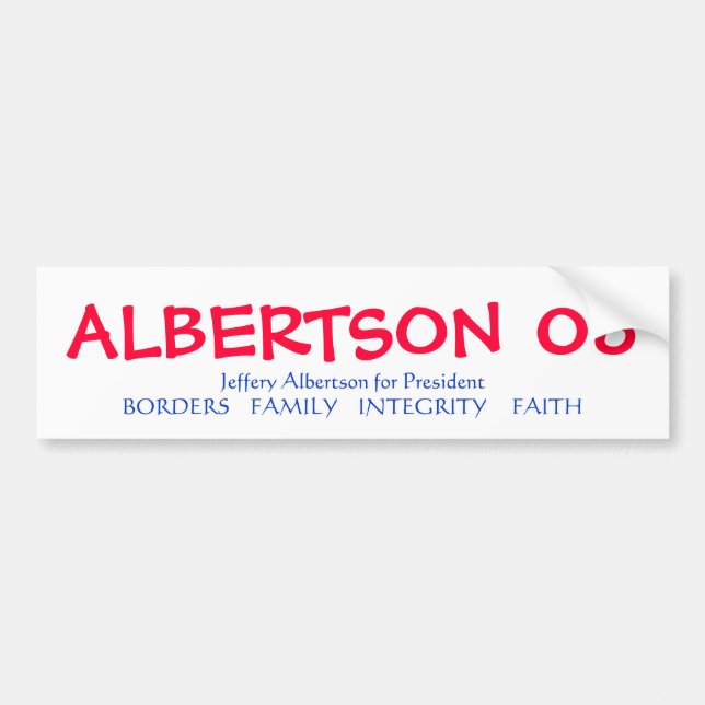 ALBERTSON for President Bumper Sticker (Front)
