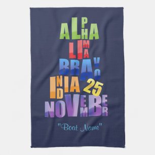 Albin 25 Phonetic Alphabet Kitchen Towel