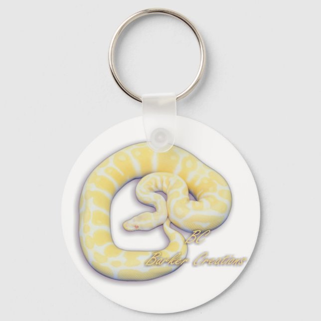 Albino Ball Python Keychain (Front)