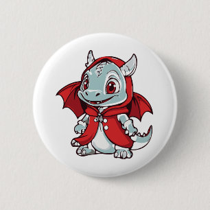 Albino Dragon in Red 2 Inch Round Button