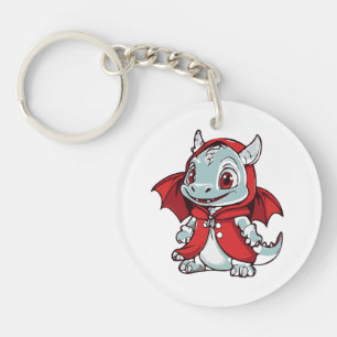 Albino Dragon in Red Keychain