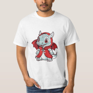 Albino Dragon in Red T-Shirt