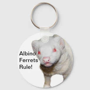 Albino Ferret Picture Keychain