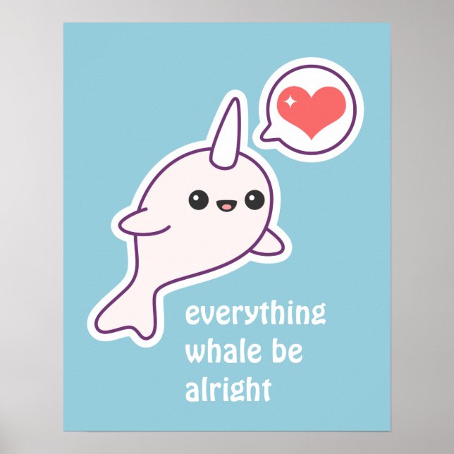 Albino Narwhal Poster (Front)