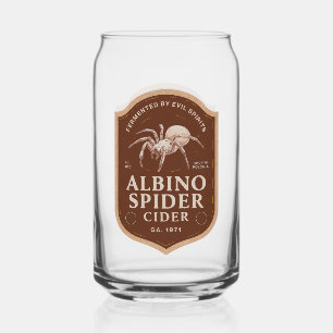Albino Spider Halloween Party Vintage Can Glass