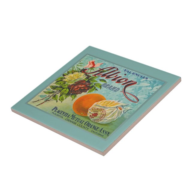 Albion Oranges Fruit Crate Label Tile (Side)