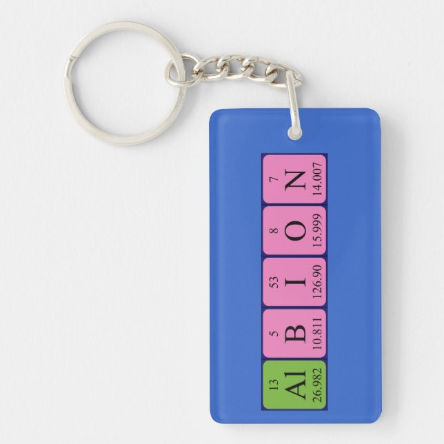Albion periodic table name keyring (Front)