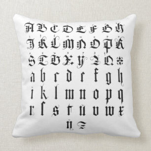 Albrecht Durer Alphabet Throw Pillow