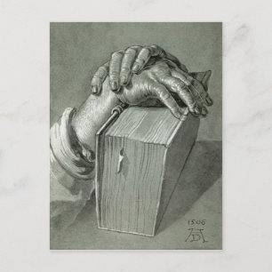 Albrecht Dürer Hand Study with Bible Postcard