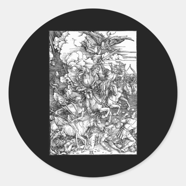 Albrecht Durer The Four Horsemen of the Apocalypse Classic Round Sticker (Front)