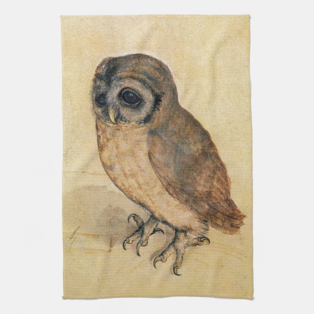 Albrecht Durer The Little Owl Kitchen Towel (Vertical)