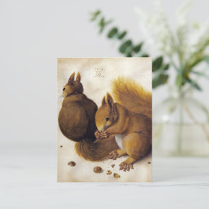 Albrecht Dürer, Two Squirrels _ Fine Art Autumn Postcard