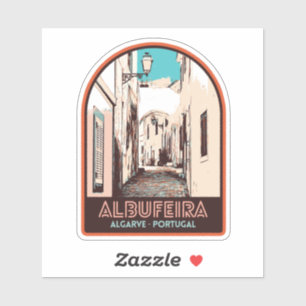 Albufeira old town illustration Algarve Portugal