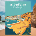 Albufeira, Portugal European Retro Art Postcard<br><div class="desc">Discover the sun-drenched charm of Albufeira, Portugal, with this vintage postcard showcasing its golden beaches, vibrant nightlife, and traditional whitewashed houses. Nestled along the Algarve coastline, Albufeira offers stunning ocean views, scenic cliffs, and lively seaside resorts. This retro-style postcard invites you to explore the winding streets of the Old Town,...</div>