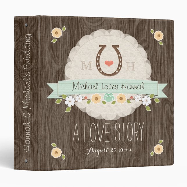 ALBUM OCCIDENTAL DE CLASSEUR DE MARIAGE DE COEUR (Devant/Côté)