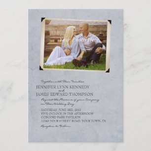 Album photo bleu ancien Invitations de mariage