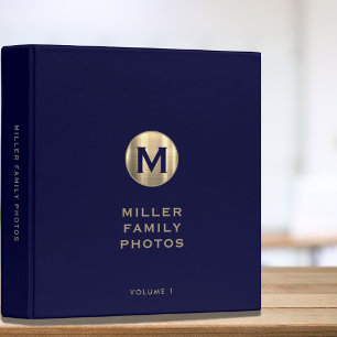 Album photo famille Classeur or Monogramme