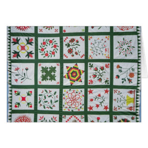 Album quilt with season flowers, 1844