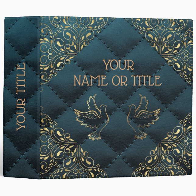 Albums élégants à lacets dorés en cuir classeur à  (Devant/Côté)