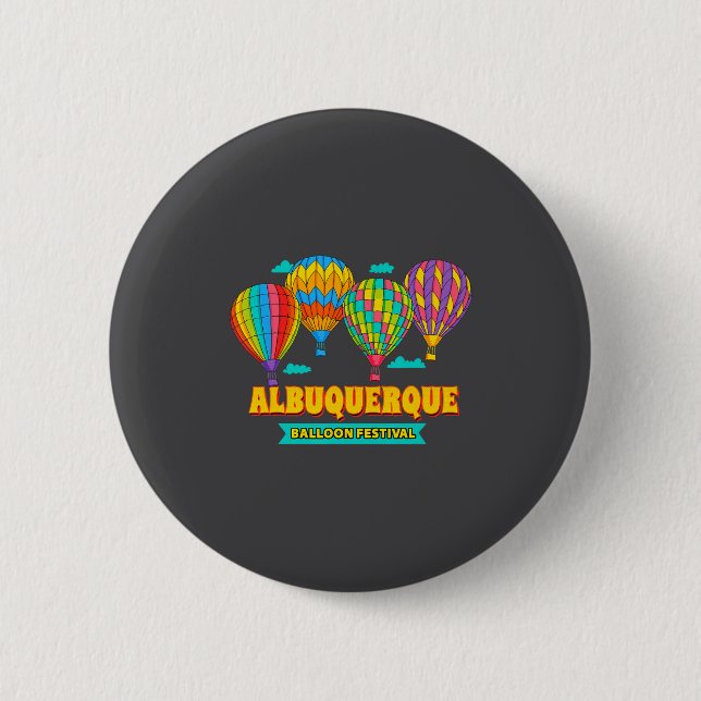 Albuquerque Balloon Festival New Mexico Fiesta  2 Inch Round Button (Front)