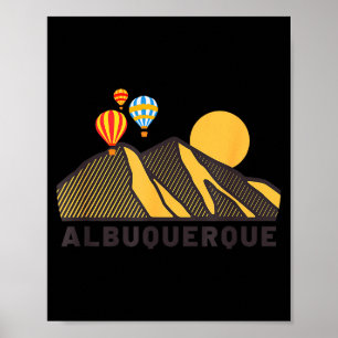 Albuquerque Balloon Festival New Mexico Mountains Poster