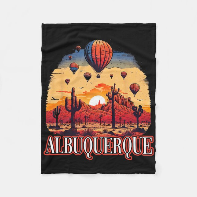 Albuquerque Balloon New Mexico Hot Air Balloon  Fleece Blanket (Front)