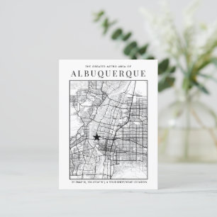 Albuquerque City Map + Location Marker Postcard