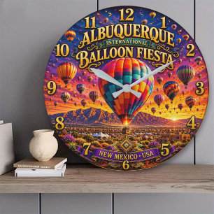 Albuquerque International Balloon New Mexico Large Clock