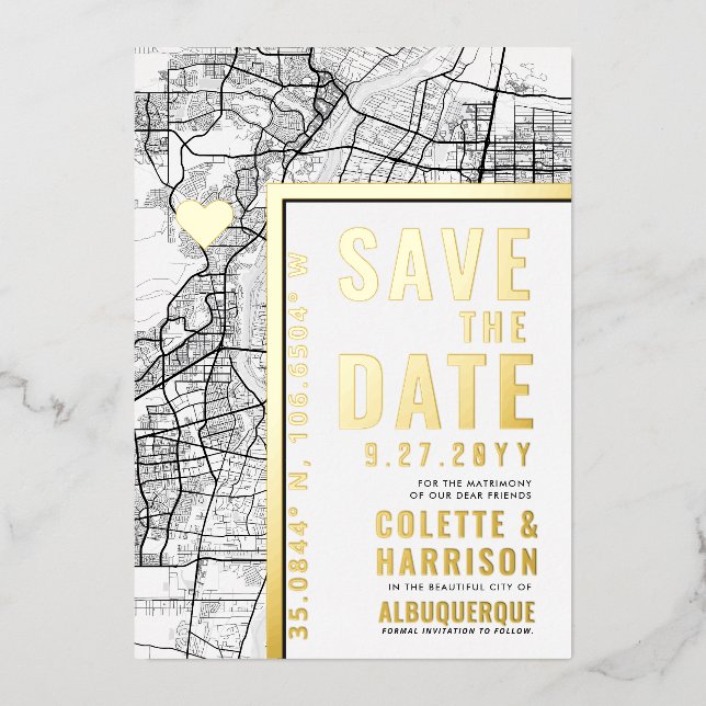 Albuquerque Love Locator | Wedding Save the Date (Front)